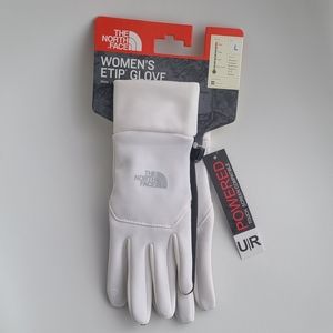 The North Face Women's ETip Glove Large White Touch Screen Comp.  700053263871